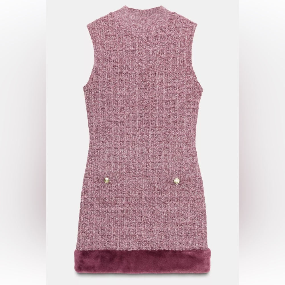 Zara FAUX FUR TEXTURED DRESS